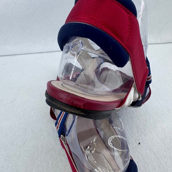 FENDI Colibri red sheer mesh mixed fabric sport strap flats Sz 37 Designer Shoes - Picture 8 of 13